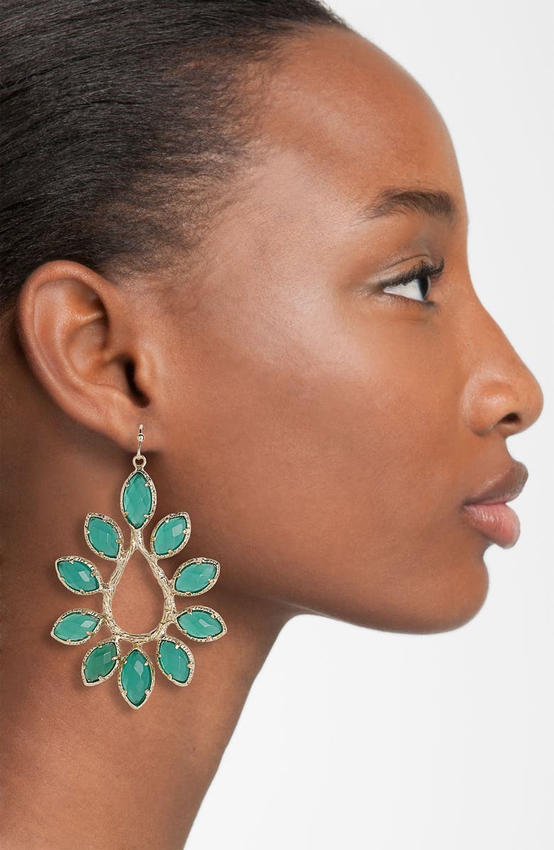 Kendra Scott 'Nyla' Large Teardrop Floral Earrings, Alternate, color, 