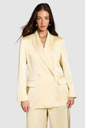 Coast Tailored Double-Breasted Satin Blazer