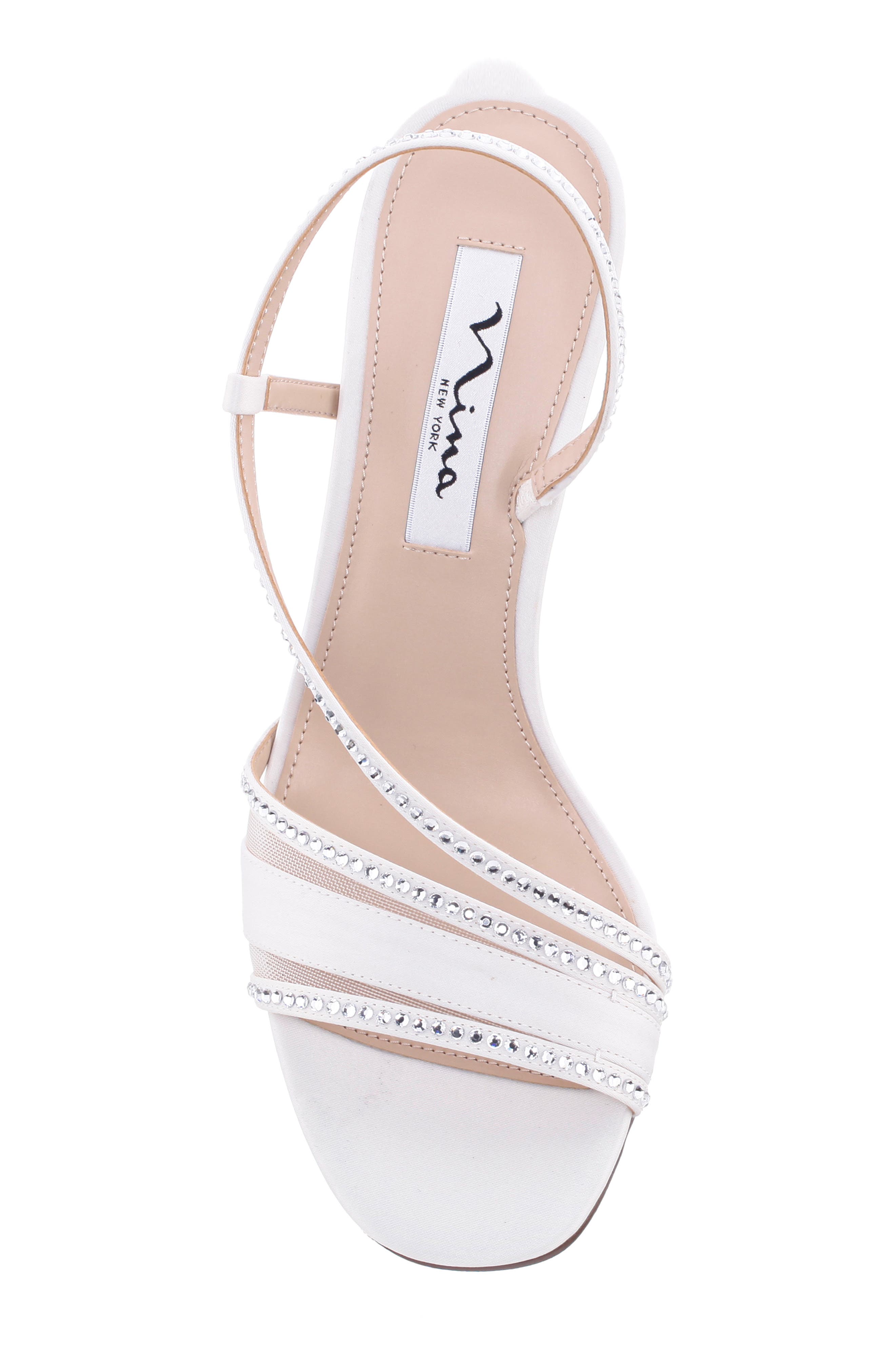 Nina Abbi Slingback Sandal, Alternate, color, Ivory Luster Satin/ Mesh