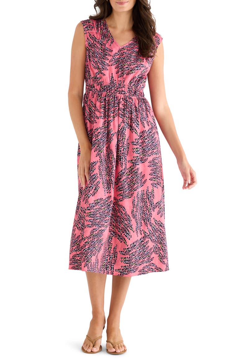 Blush of Spring Dierdre Sleeveless Stretch Cotton Midi Dress, Main, color, PINK MULTI
