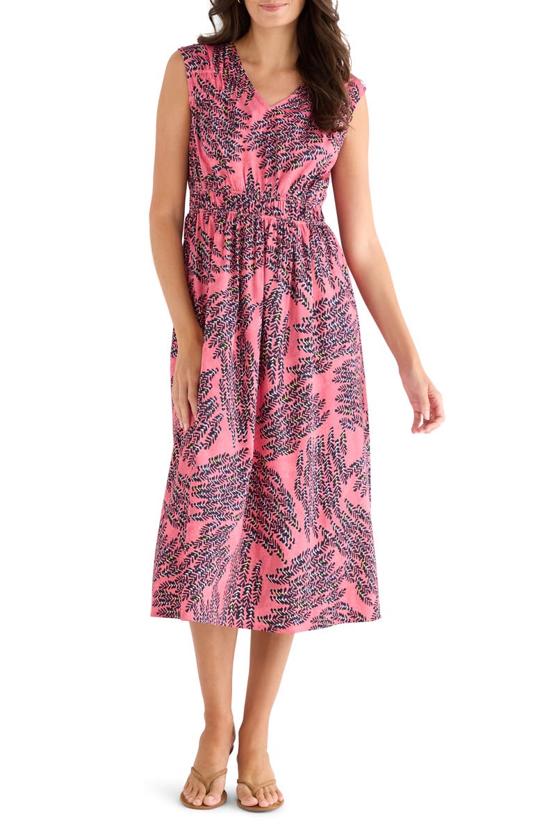 NIC+ZOE Blush of Spring Dierdre Sleeveless Stretch Cotton Midi Dress, Main, color, Pink Multi