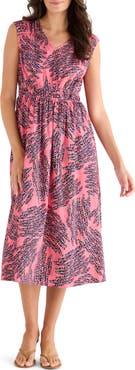NIC+ZOE Blush of Spring Dierdre Sleeveless Stretch Cotton Midi Dress