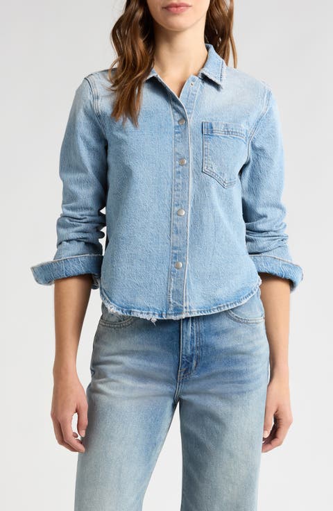 Jules Fitted Denim Snap-Up Shirt
