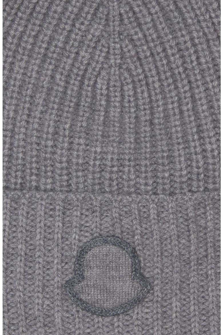 Edit Logo Embroidered Cashmere Beanie, Alternate, color, GRAY