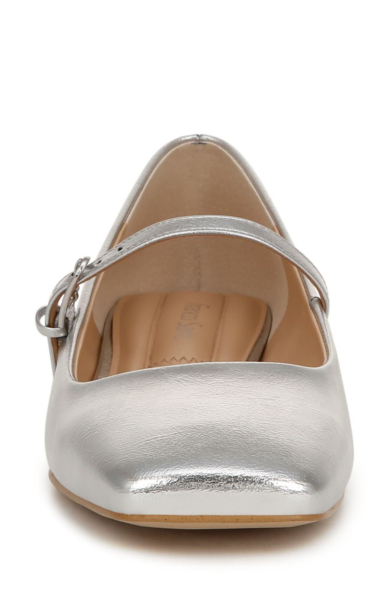 Franco Sarto Tinsley Square Toe Mary Jane Flat, Alternate, color, Silver