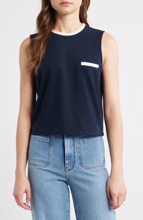 The Tipped Piqué Pocket Tank
