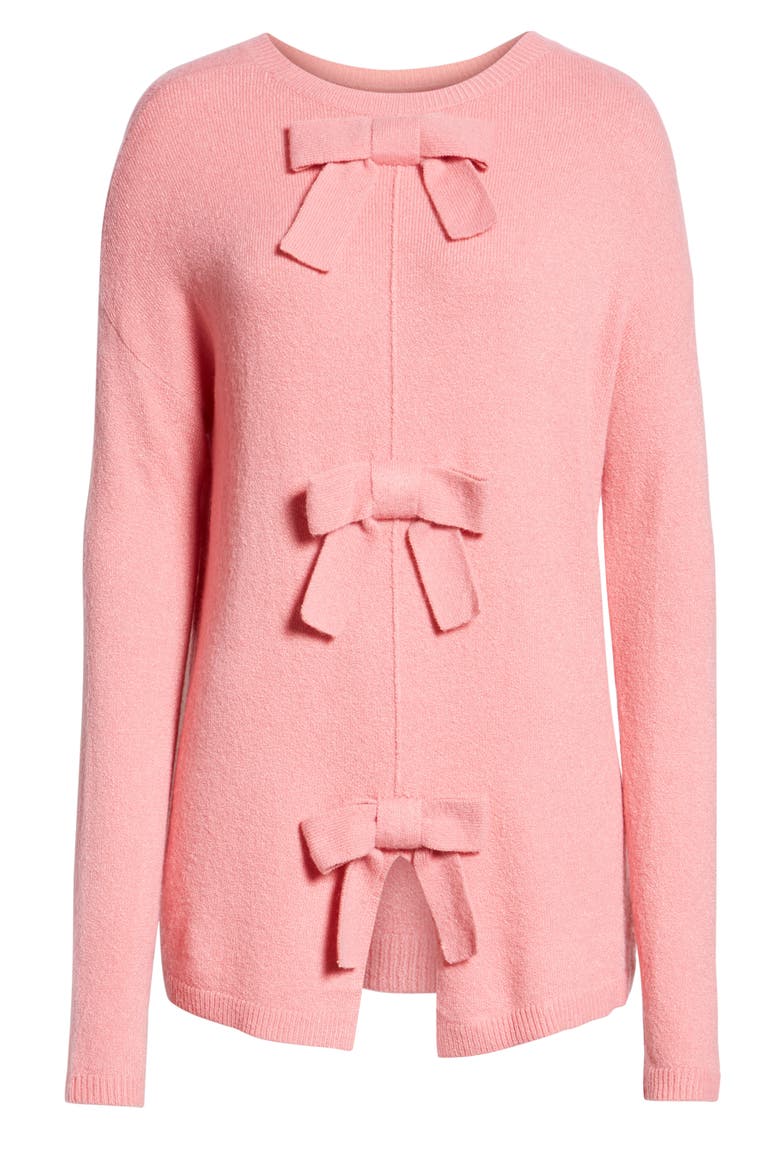 Bow Back Sweater, Alternate, color, PINK CONFETTI
