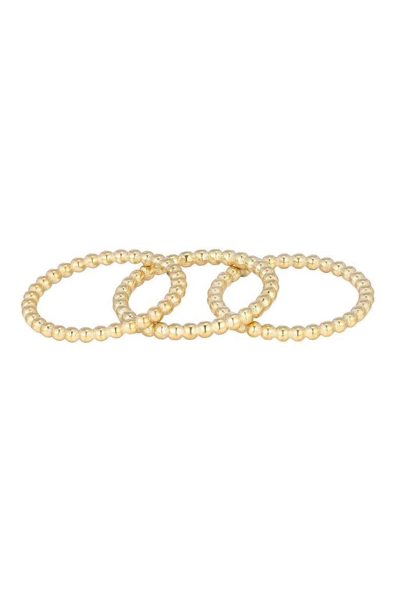 Set of 3 Beaded Stacking Rings, Alternate, color, GOLD