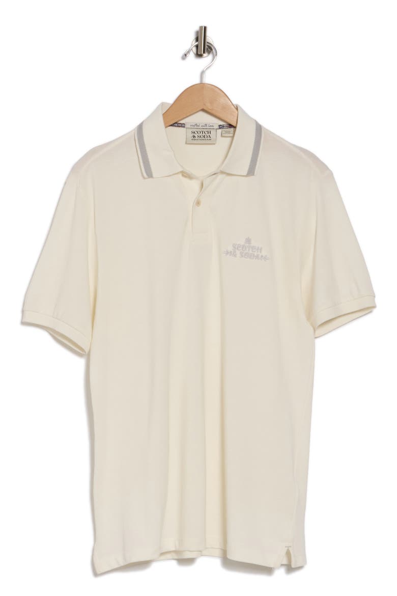 Embroidered Logo Piqué Polo, Alternate, color, SWAN
