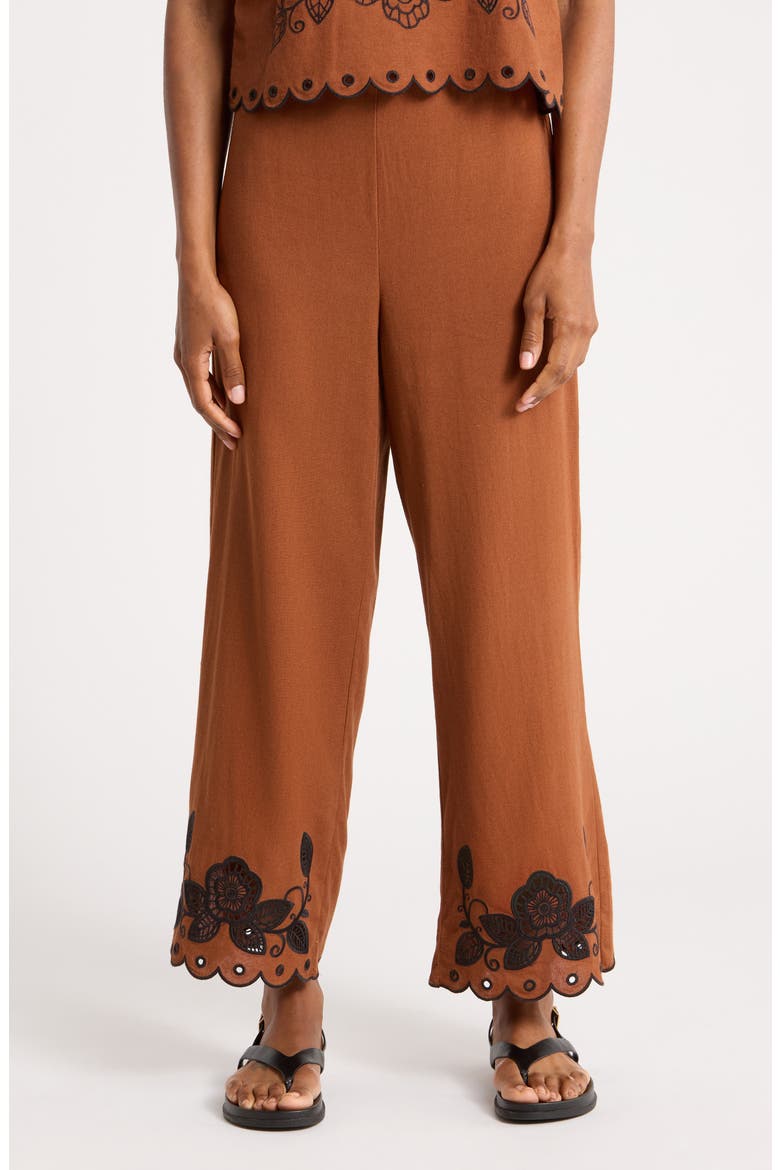 Embroidered Pants, Main, color, COPPER