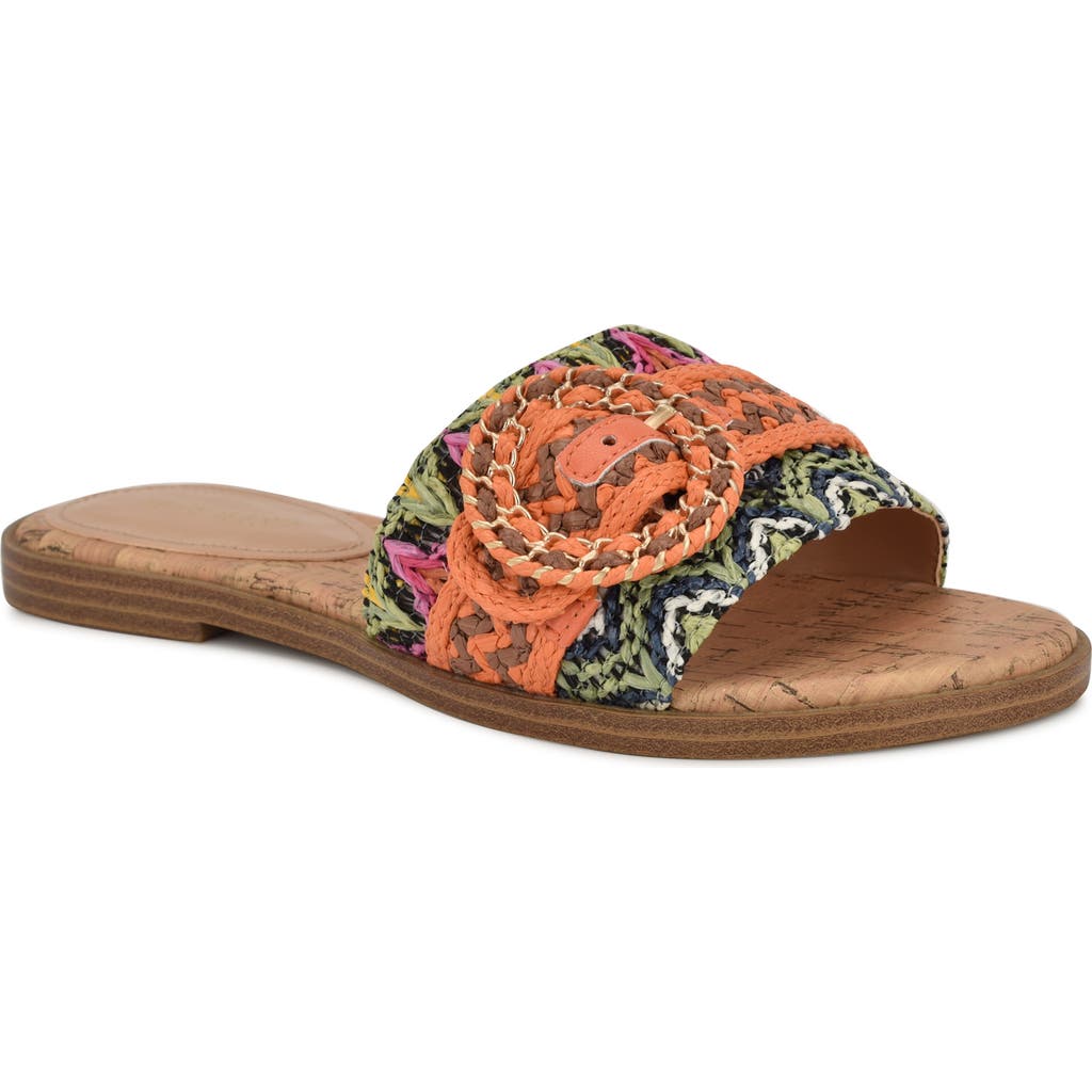 Nine West Poland Slide Sandal In Orange