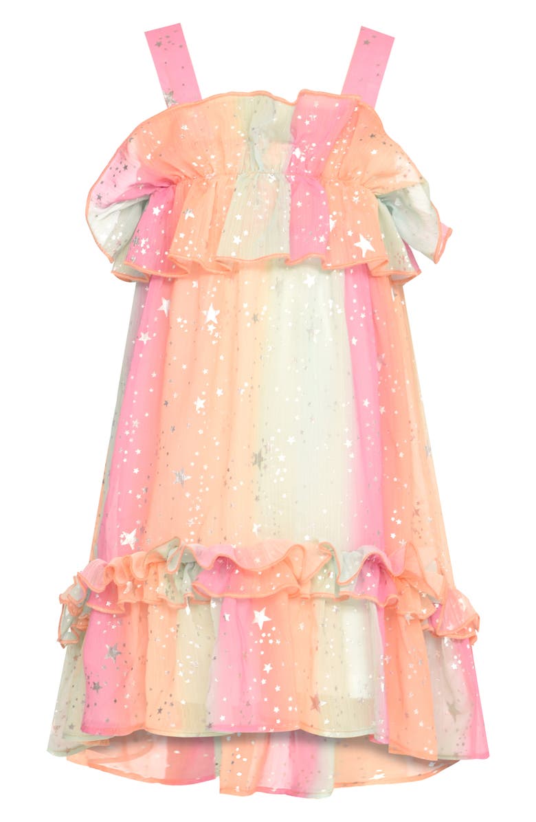 Baby Sara Kids' Ruffle Empire Waist Dress, Main, color, Pink Multi