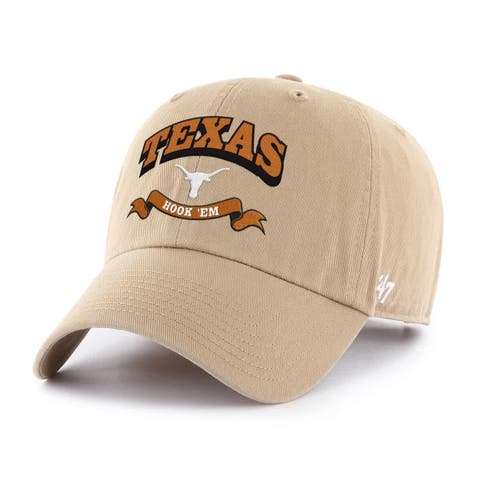 Men's '47  Khaki Texas Longhorns Region Clean Up Adjustable Hat