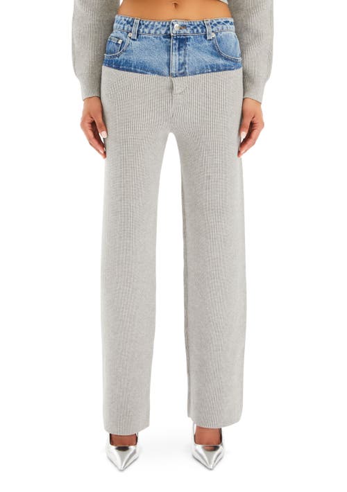 SER.O.YA Chani Knit Denim Pant in Grey/river 