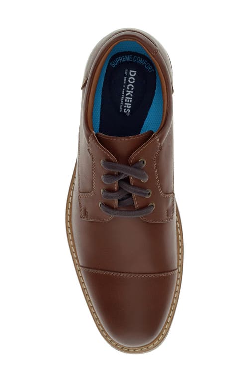 Dockers Mens Hartbury Dress Casual Lace Up Oxford Shoe In Dark Tan
