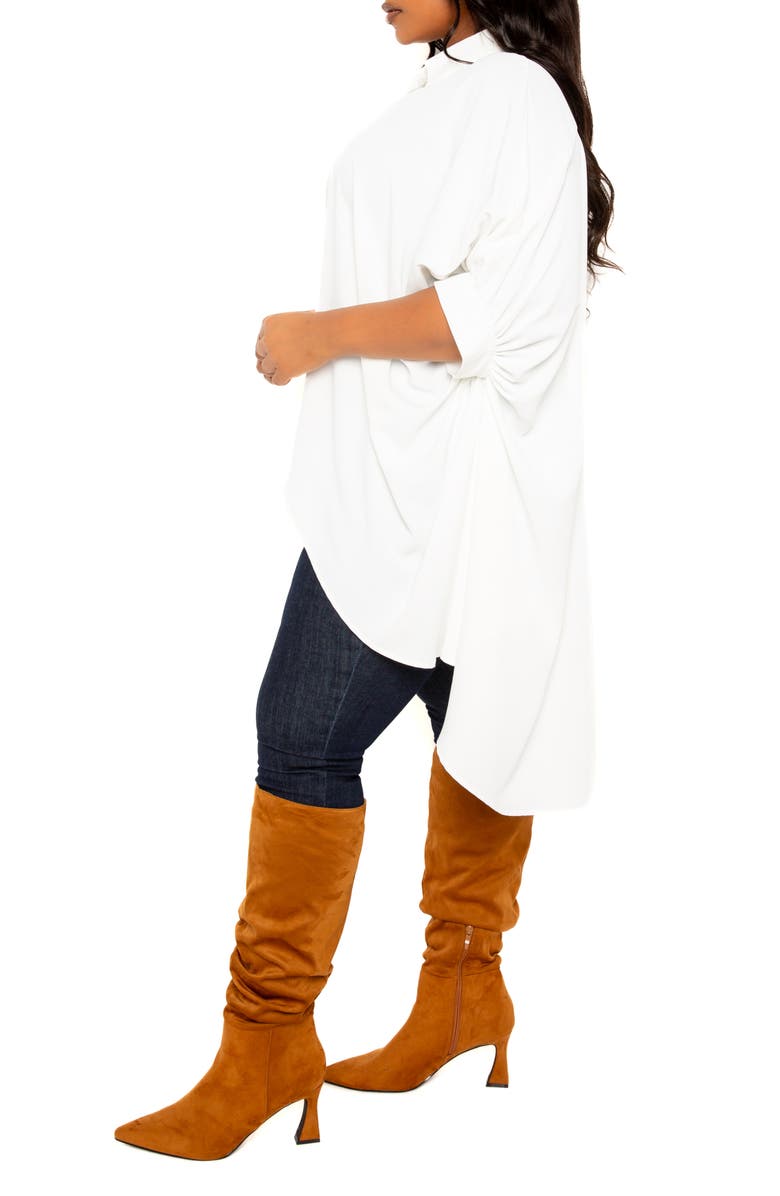 BUXOM COUTURE Flowy High-Low Shirt, Alternate, color, White