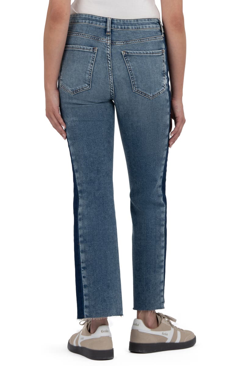 KUT from the Kloth Kelsey Raw Hem Mid Rise Ankle Flare Jeans, Alternate, color, Inerrant