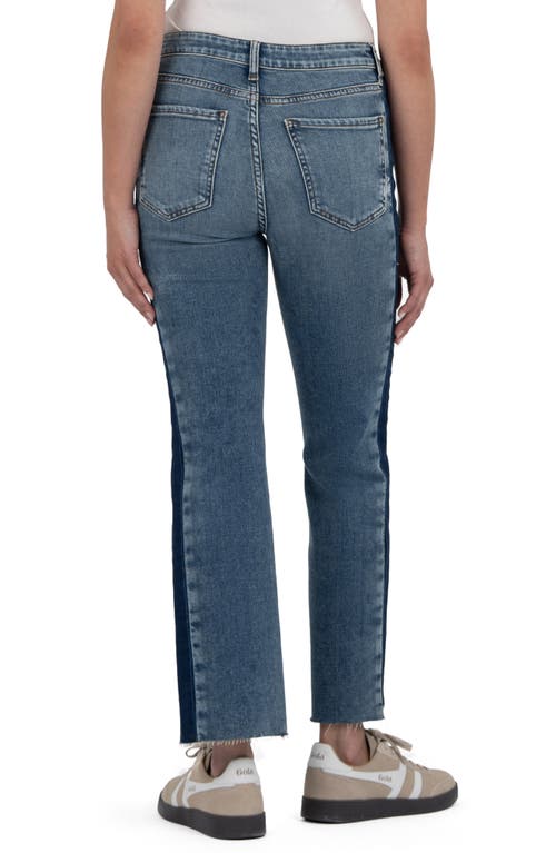 Kut From The Kloth Kelsey Raw Hem Mid Rise Ankle Flare Jeans In Blue