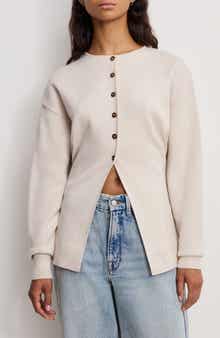 Split Front Button Up Sweater