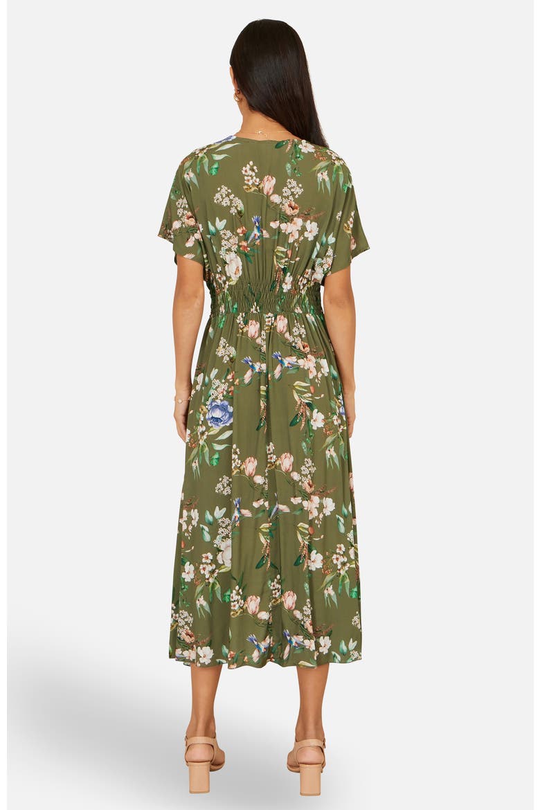 Floral Print Midi Dress, Alternate, color, Sage Green