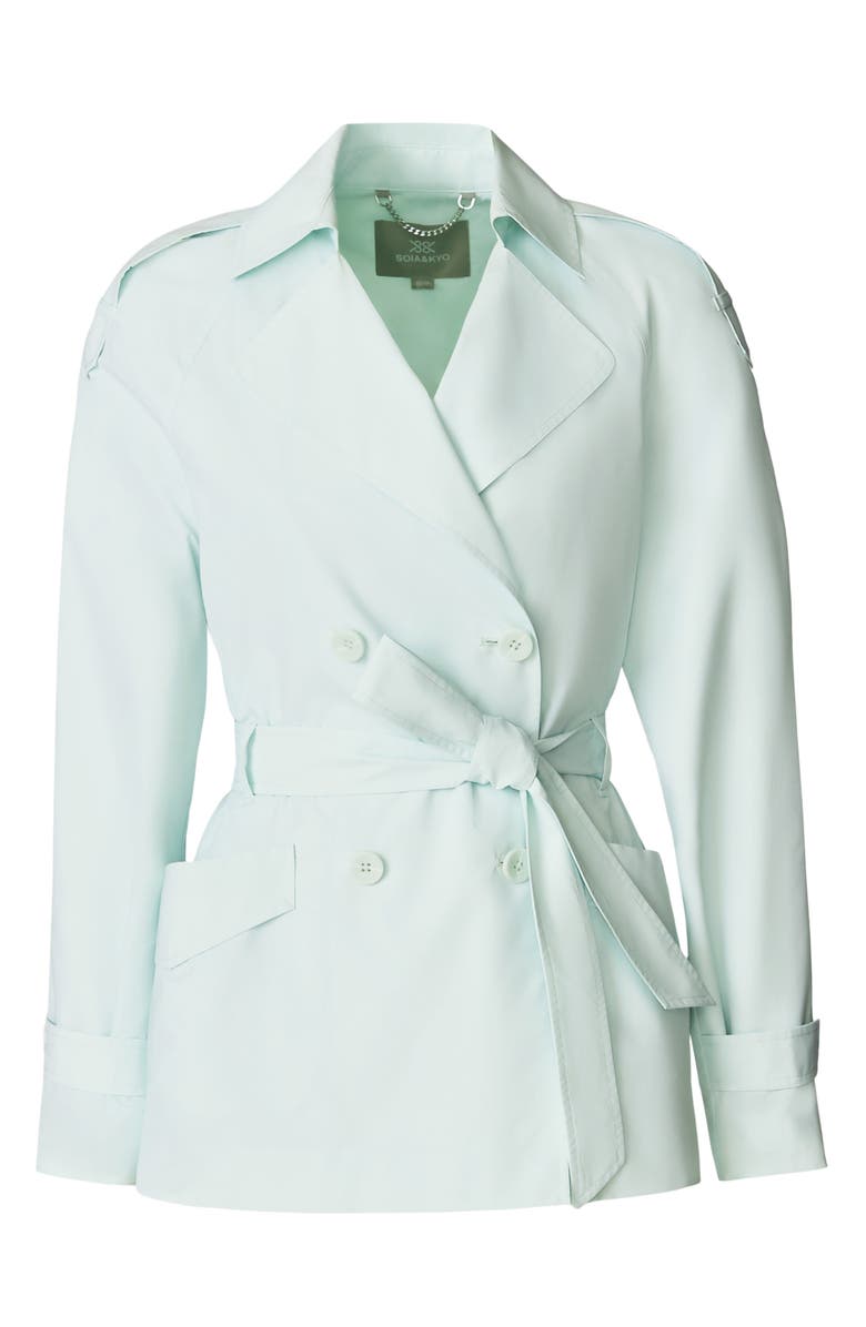 Soia & Kyo Medina Double Breasted Water Repellent Jacket, Alternate, color, Aquatic Mint