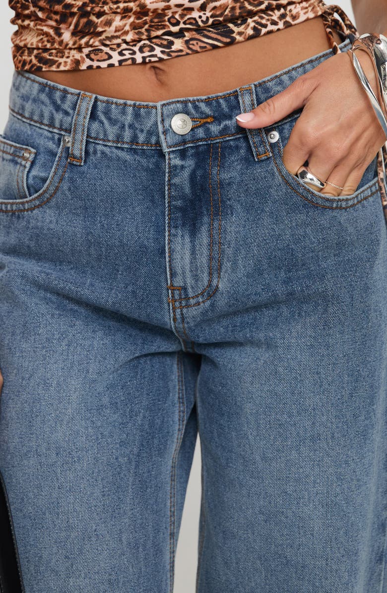 Princess Polly Everlong Wide Leg Jeans, Alternate, color, Mid Blue Wash