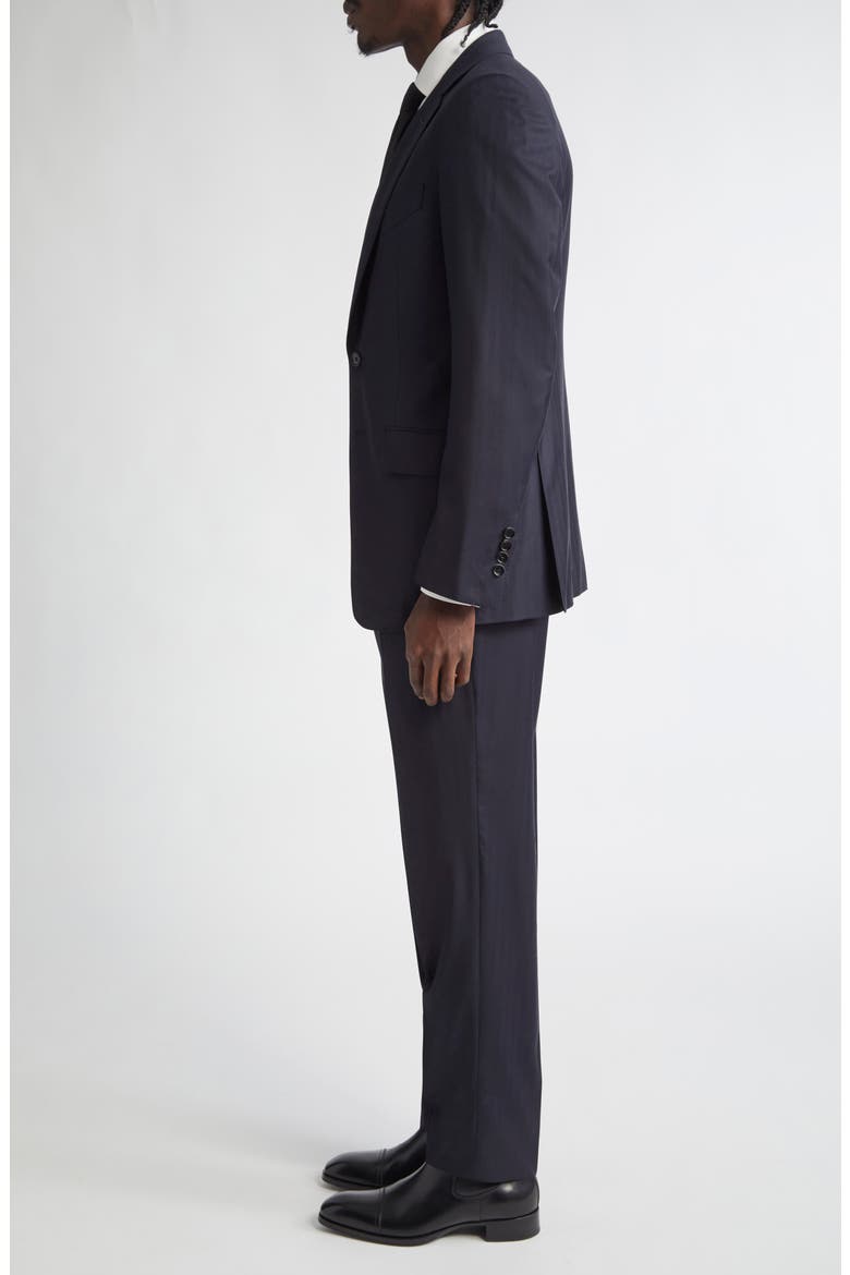 O'Connor Herringbone Stripe Wool & Silk Suit, Alternate, color, NAVY