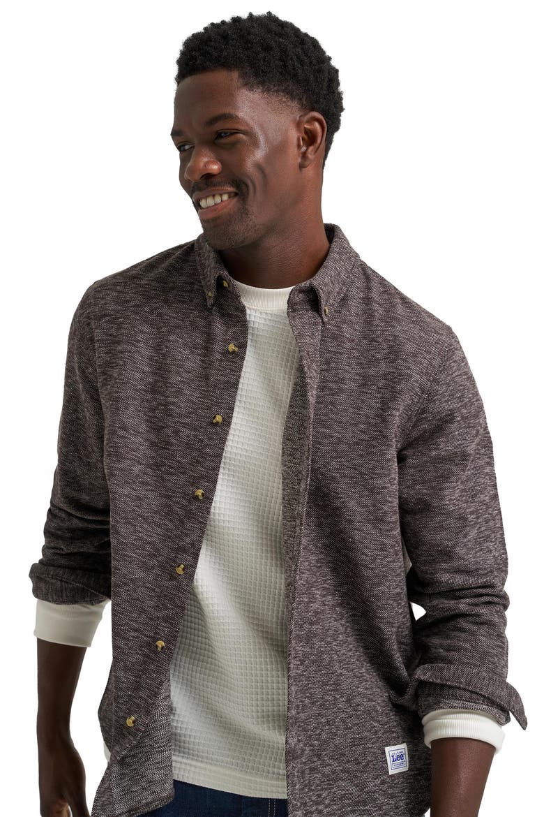 Clean Workwear Button Down Shirt, Alternate, color, CHOCOLATE TORTE
