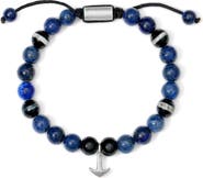 Brook and York Men's Lapis Lazuli Anchor Beaded Bracelet
