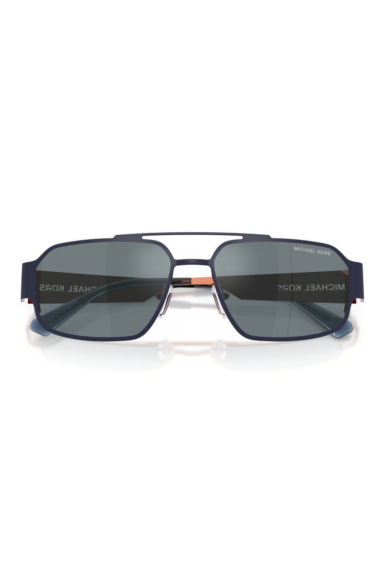 Cape Town 58mm Rectangular Sunglasses, Alternate, color, NAVY MATTE / GREY MONO