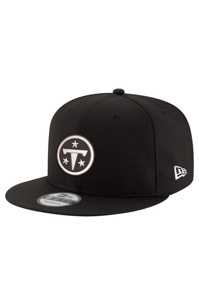 New Era Men's New Era Black Tennessee Titans Black & White 9FIFTY Snapback Hat, Main, color, Black