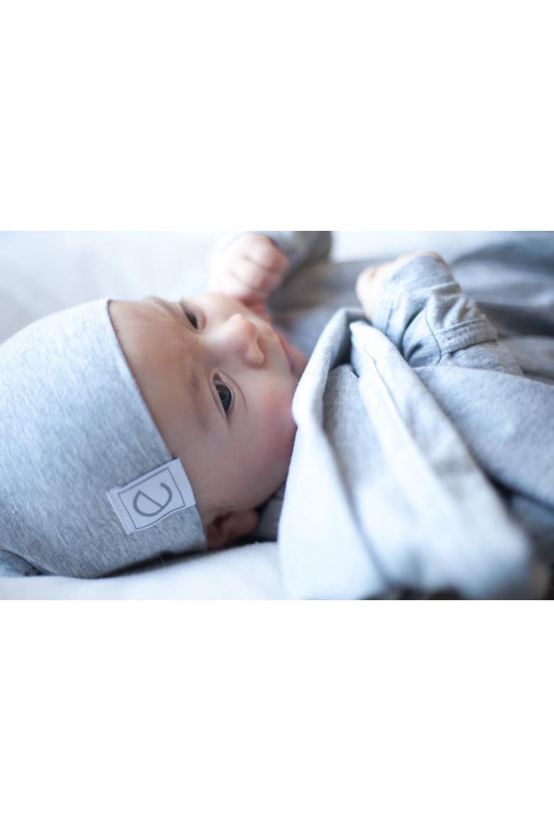 Jersey Cotton Baby Beanie Hat Set 2-Pack, Alternate, color, Heather Grey & Black