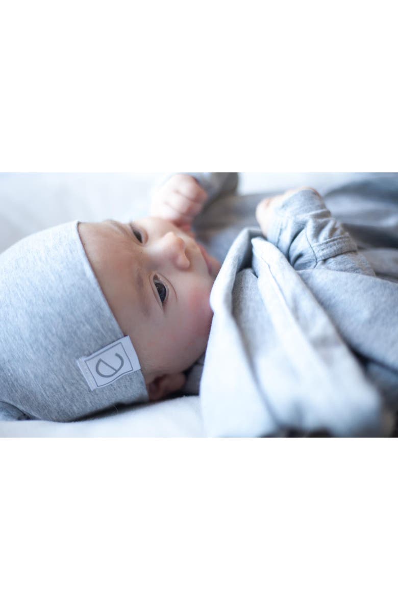 Ely's & Co. Jersey Cotton Baby Beanie Hat Set 2-Pack, Alternate, color, Heather Grey & Black