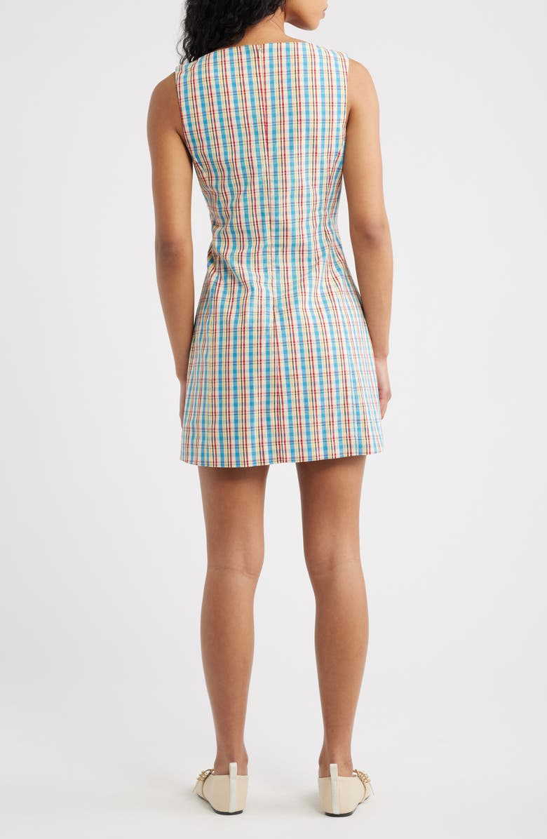 Faithfull the Brand Lydie Check Cotton & Linen Minidress, Alternate, color, Sofia Check
