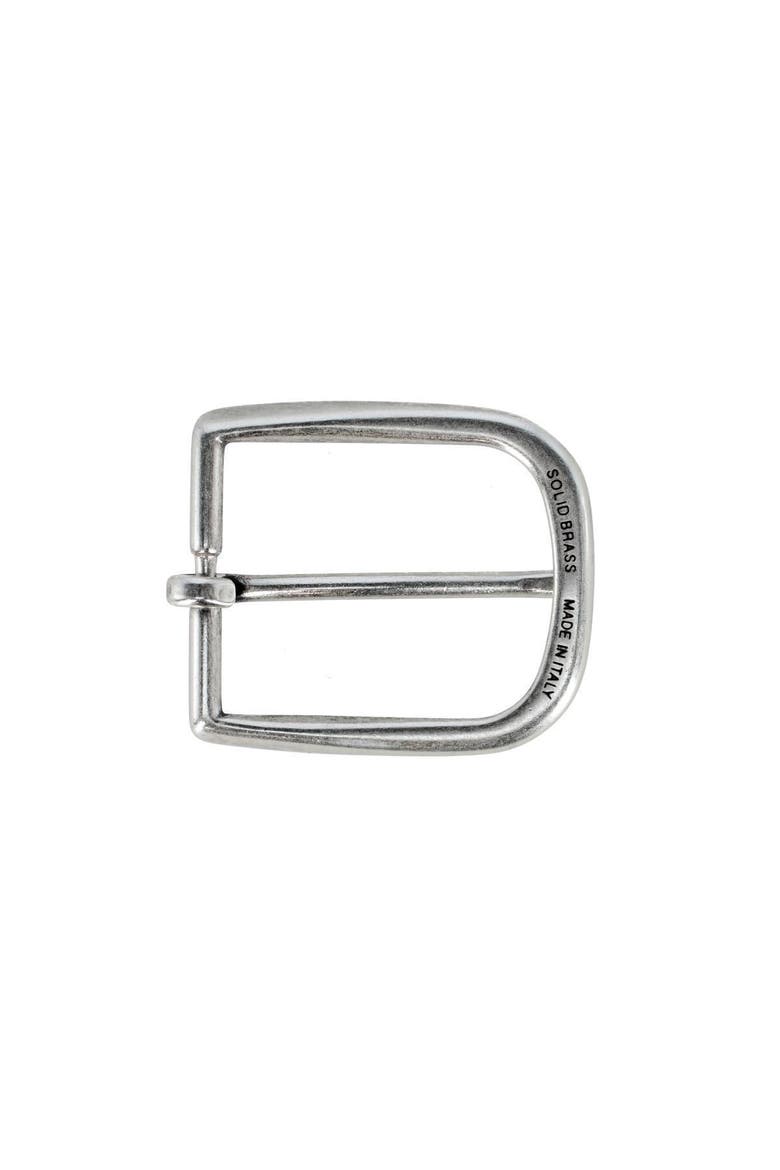 35mm Solid Brass Italian Rounded Edged Harness Belt Buckle, Alternate, color, English Silver