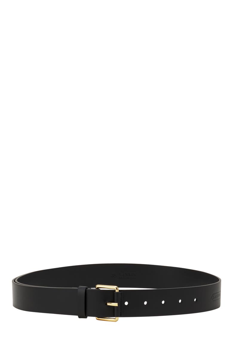 Lanvin Compagnon Large Leather Belt, Main, color, Black