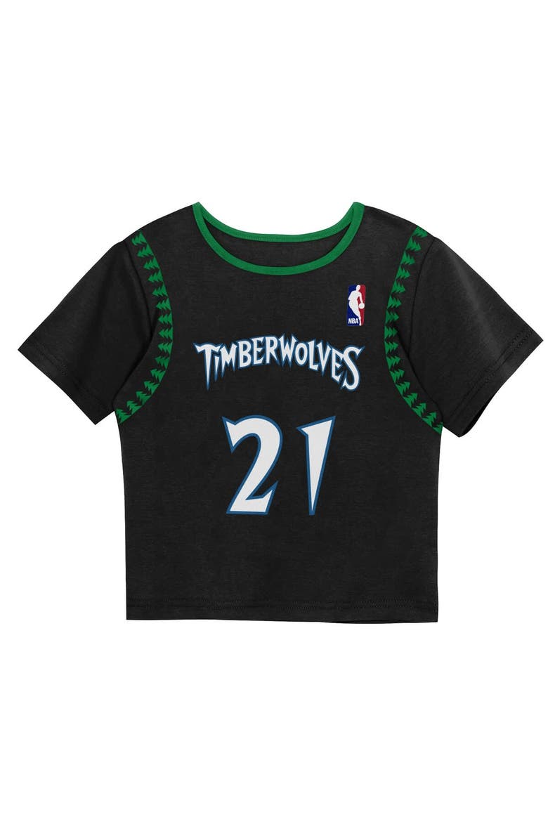 Toddler Mitchell & Ness Kevin Garnett Black Minnesota Timberwolves 2-Piece Play by Place T-Shirt & Shorts Set, Alternate, color, Black
