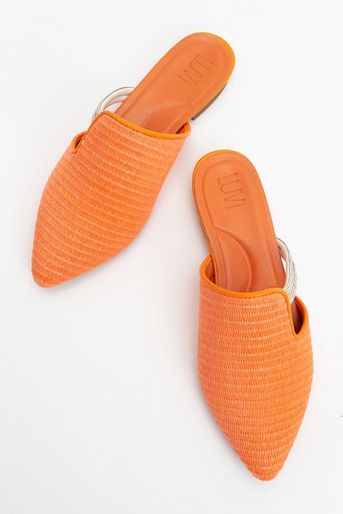 Prologue Shoes Pesa Woven Slippers In Orange