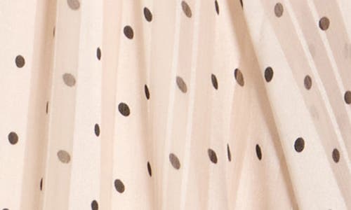 Adrianna Papell Polka Dot Tie Keyhole Long Sleeve Top In Pink