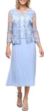 Alex Evenings Mock Jacket Midi Dress