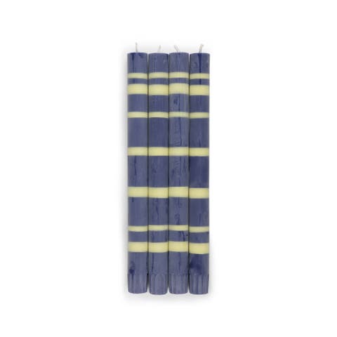 Striped Dinner Candles - Set of 4