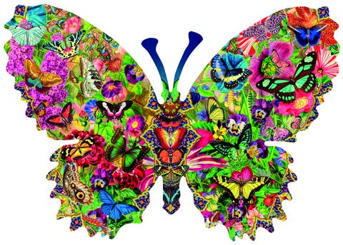 Butterfly Menagerie 1000 piece Jigsaw Puzzle for Adults Special Shape