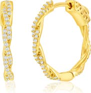 SIMONA Cubic Zirconia Twisted Hoop Earrings