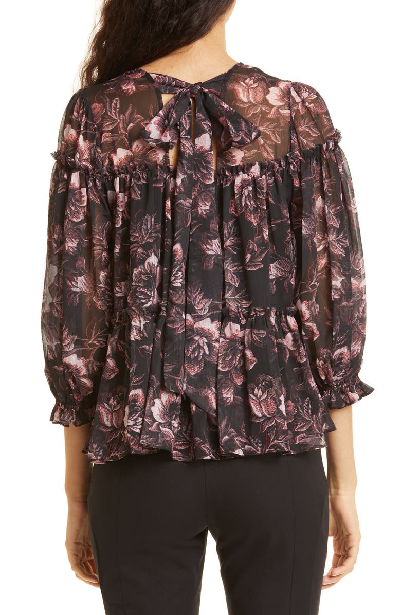 Ted Baker London Ballou Tiered Chiffon Blouse, Alternate, color, 