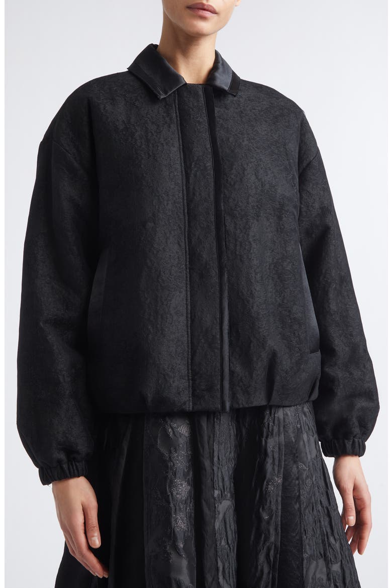 Textured Fray Jacquard Jacket, Alternate, color, BLACK