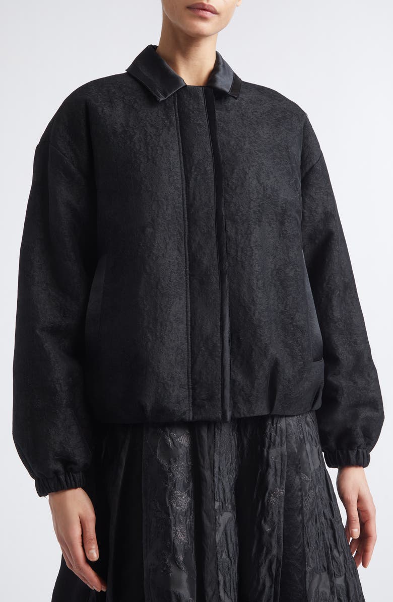 Jason Wu Collection Textured Fray Jacquard Jacket, Alternate, color, Black