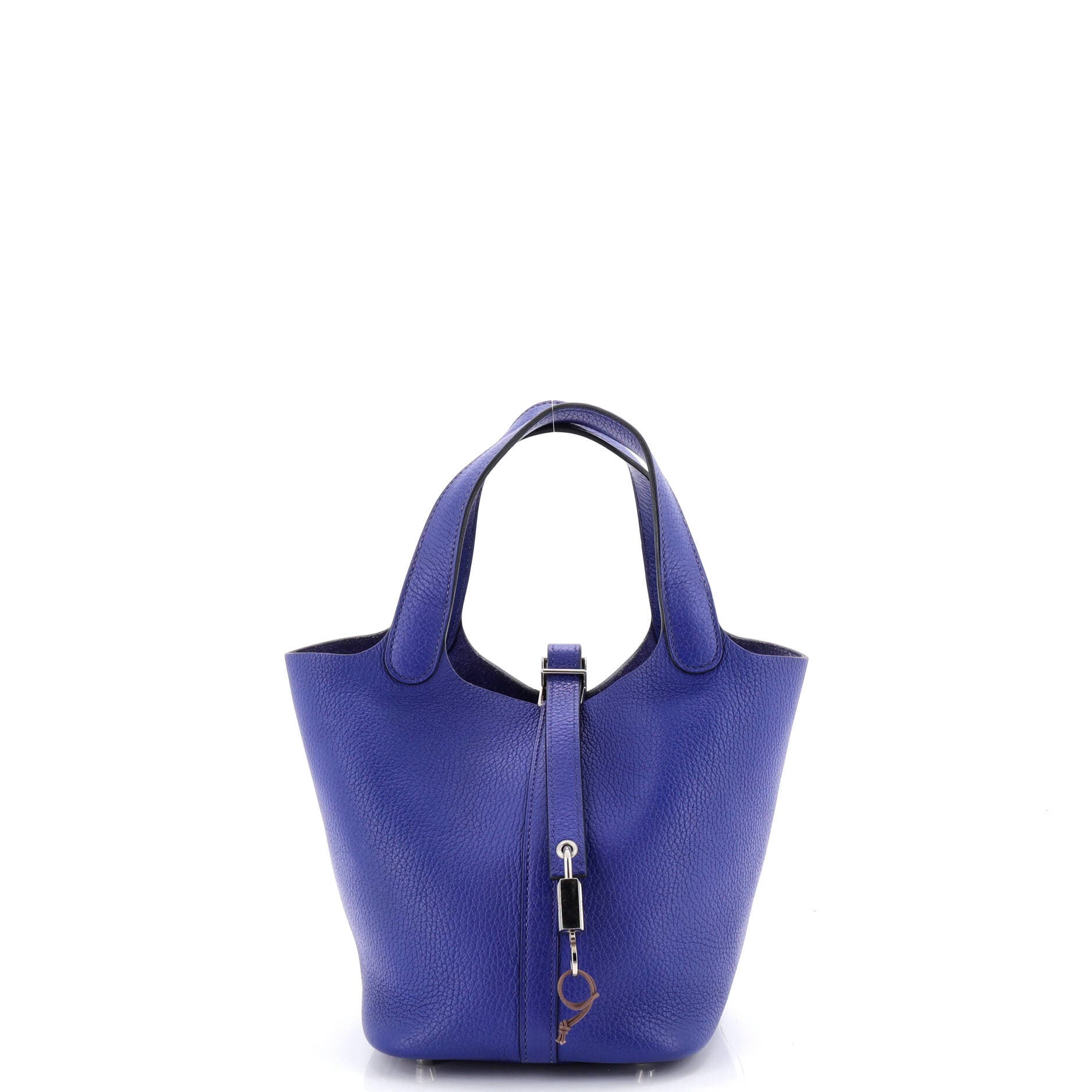 Pre-Owned Hermes Picotin Lock Bag Clemence PM, Main, color, Bleu Electrique