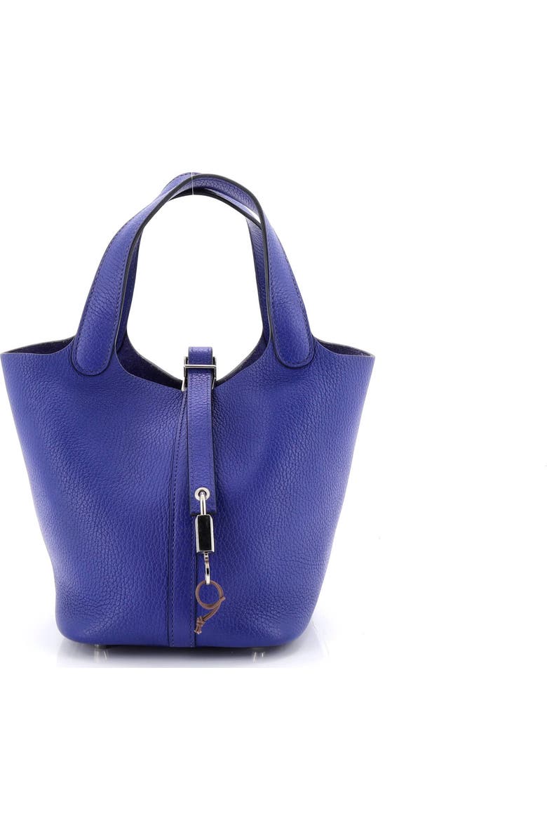 Pre-Owned Hermes Picotin Lock Bag Clemence PM, Main, color, Bleu Electrique