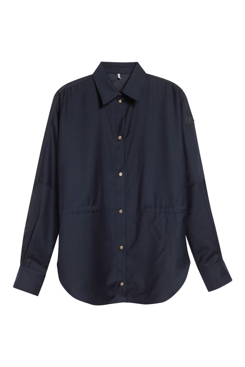 Mixed Media Snap-Up Shirt, Alternate, color, BLUE