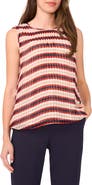 Halogen® Stripe Pleated Sleeveless Top